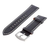 Men\'s 21.3mm Leather Watch Band (Black) Cool Wrist Watch Unique Watch Fashion Watch