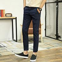 mens mid rise inelastic culotte pants simple slim solid