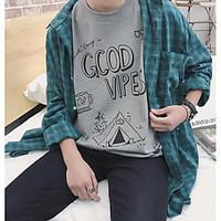 mens casualdaily simple summer t shirt letter round neck short sleeve  ...