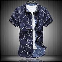 mens other casual simple summer shirt solid printing stand short sleev ...