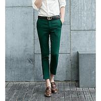 mens mid rise micro elastic chinos pants simple skinny pure color plai ...