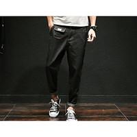 mens mid rise strenchy chinos pants street chic loose harem solid