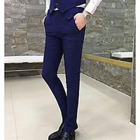 mens high rise micro elastic business pants simple slim solid