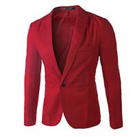 mens casualdaily work simple blazer solid peaked lapel long sleeve reg ...