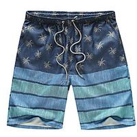 Men\'s Summer Casual Loose Stripe Print Quick-drying Surf Shorts Large Size Straight Beach Pants
