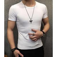 mens casualdaily simple summer t shirt solid round neck long sleeve wh ...