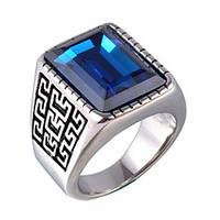 mens agate gem titanium steel ring vintage party daily casual 1pc stat ...
