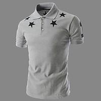 mens short sleeve polo cotton casual print