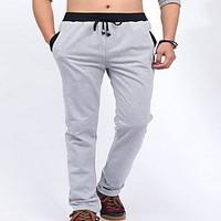 mens straight chinos sweatpants pants casualdaily simple solid mid ris ...