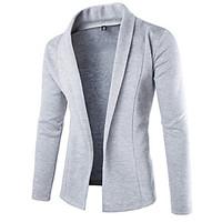 mens casualdaily simple regular cardigan solid black gray shirt collar ...