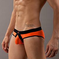 mens color block nylon ice silk briefs underwear