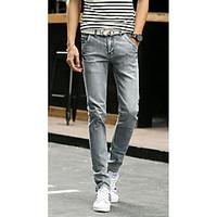 Men\'s Solid Casual JeansCotton Blue / Gray