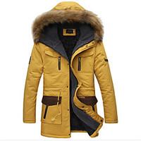 mens long parka coat cotton pure long sleeve