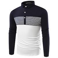 mens long sleeve polocotton spandex casual work formal sport plus size ...