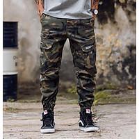 mens mid rise micro elastic chinos pants simple loose harem camouflage