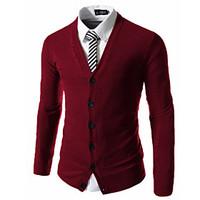 mens casualdaily simple regular cardigan solid blue red black brown gr ...