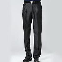 mens straight business pants work simple solid mid rise elasticity fau ...