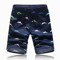 Men\'s Summer Casual Loose Print Quick-drying Surf Shorts Large Size Straight Beach Pants