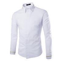 mens going out simple fall shirt solid shirt collar long sleeve cotton ...