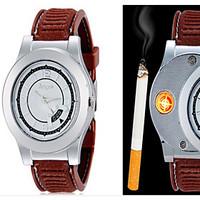 Men\'s Fashion Watch Wrist watch Unique Creative Watch Lighter Quartz Alloy Band Casual Unique Creative Black Brown