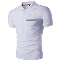 Men\'s Casual/Daily Work Sports Simple Active Summer Polo, Striped Color Block Shirt Collar Short Sleeve Cotton Rayon Thin