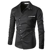 Men\'s Casual / Going out / Casual/Daily Simple / Street chic Winter / Autumn Shirt, Solid / Patchwork Classic Collar Long SleeveBlue /
