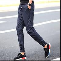 mens mid rise micro elastic chinos pants simple wide leg solid