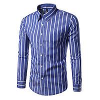 mens casualdaily beach simple all seasons shirt striped classic collar ...