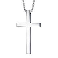 Men\'s Women\'s Pendant Necklaces Pendants Titanium Steel Cross Cross Simple Style Silver Jewelry Daily Casual 1pc