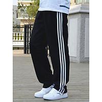 Men\'s Low Rise Stretchy Sweatpants Pants, Active Loose Solid Striped