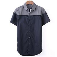 mens going out street chic t shirt solid shirt collar short sleeve cot ...