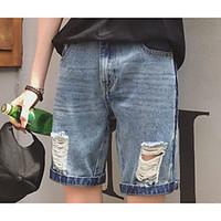 mens mid rise micro elastic shorts pants simple wide leg solid