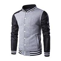 mens casualdaily street chic spring fall jacket floral stand long slee ...