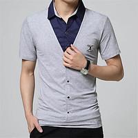 mens short sleeve polo cotton casual solid