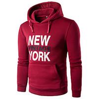 men casualdaily simple hoodie letter round neck micro elastic cotton l ...