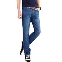 Men\'s Solid Casual / Work JeansCotton / Polyester / Spandex Blue WSL-620-1