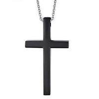 Men\'s Pendant Necklaces Pendants Stainless Steel Cross Cross Simple Style Black Jewelry Daily Casual 1pc