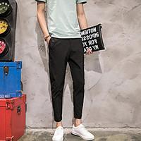 mens mid rise micro elastic skinny pants simple skinny solid