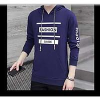 mens daily casual hoodie solid hooded inelastic cotton bamboo carbon f ...