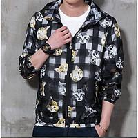 mens casual casual summer jacket print hooded long sleeve regular cott ...