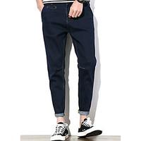 mens mid rise micro elastic chinos pants street chic harem solid