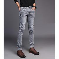 Men\'s High Rise Micro-elastic Chinos Pants, Punk Gothic Loose Solid