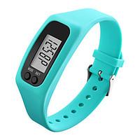 Men\'s Women\'s Sport Watch Wrist watch Digital Watch LCD Pedometer Colorful Digital Rubber Band Cool Black White Blue Green Yellow Rose