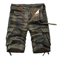 Men\'s Shorts , Casual / Sport Print / Plaids Checks Cotton / Acrylic K144