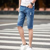 mens mid rise micro elastic shorts pants simple straight solid