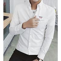 mens casual simple all seasons shirt solid shirt collar long sleeve co ...