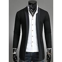 mens going out casualdaily regular cardigan patchwork asymmetrical lon ...