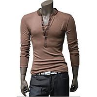 Men\'s Casual Fashion Long-Sleeved T-Shirt / Black / White / Gray / Brown / Green