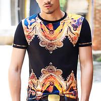 Men\'s Plus Size Simple Summer T-shirtPrint Round Neck Short Sleeve Cotton Thin k463