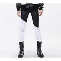 mens mid rise strenchy chinos pants street chic skinny color block